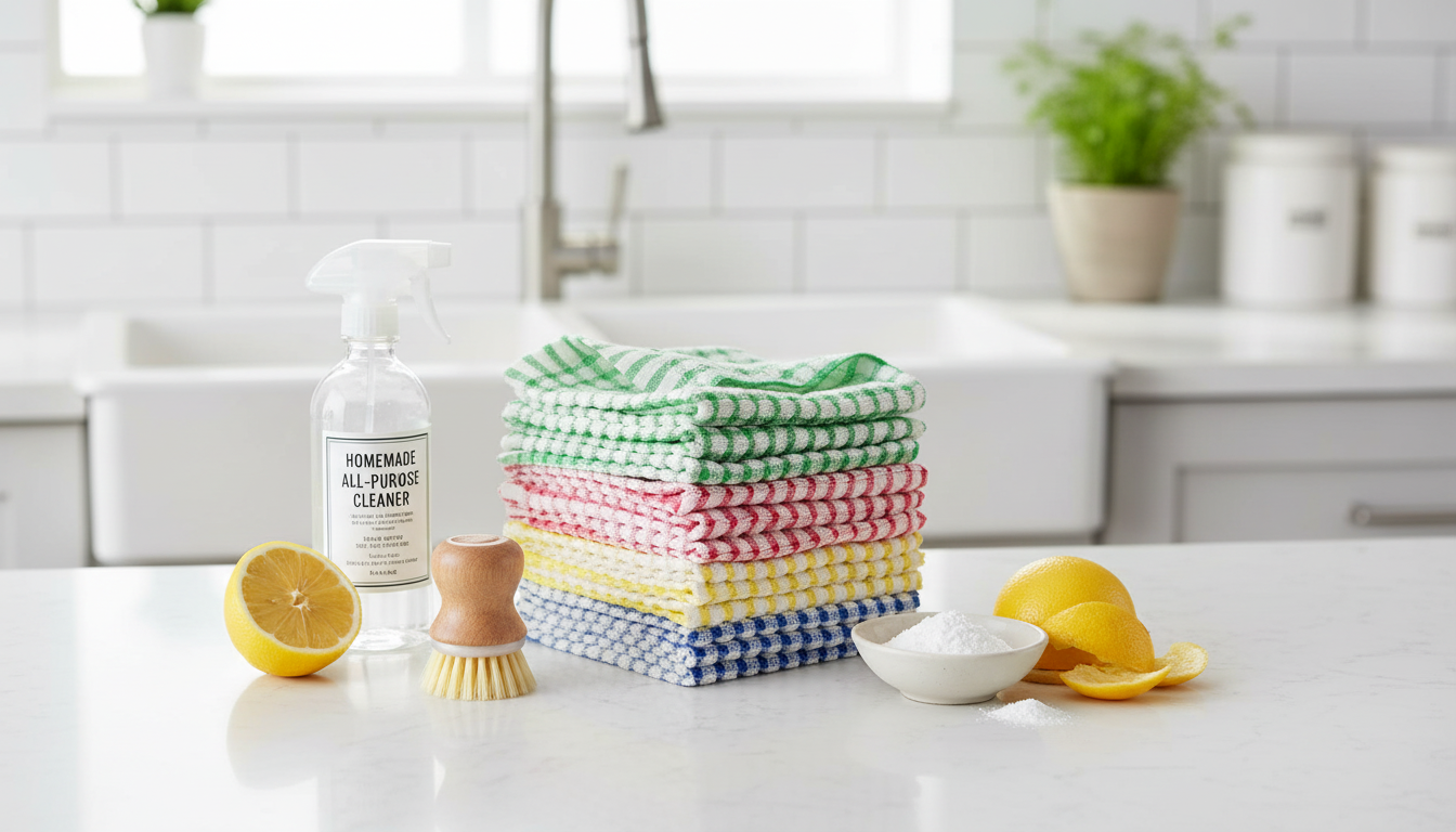Checkered Kitchen Cloths: Absorbent Reusable Towels