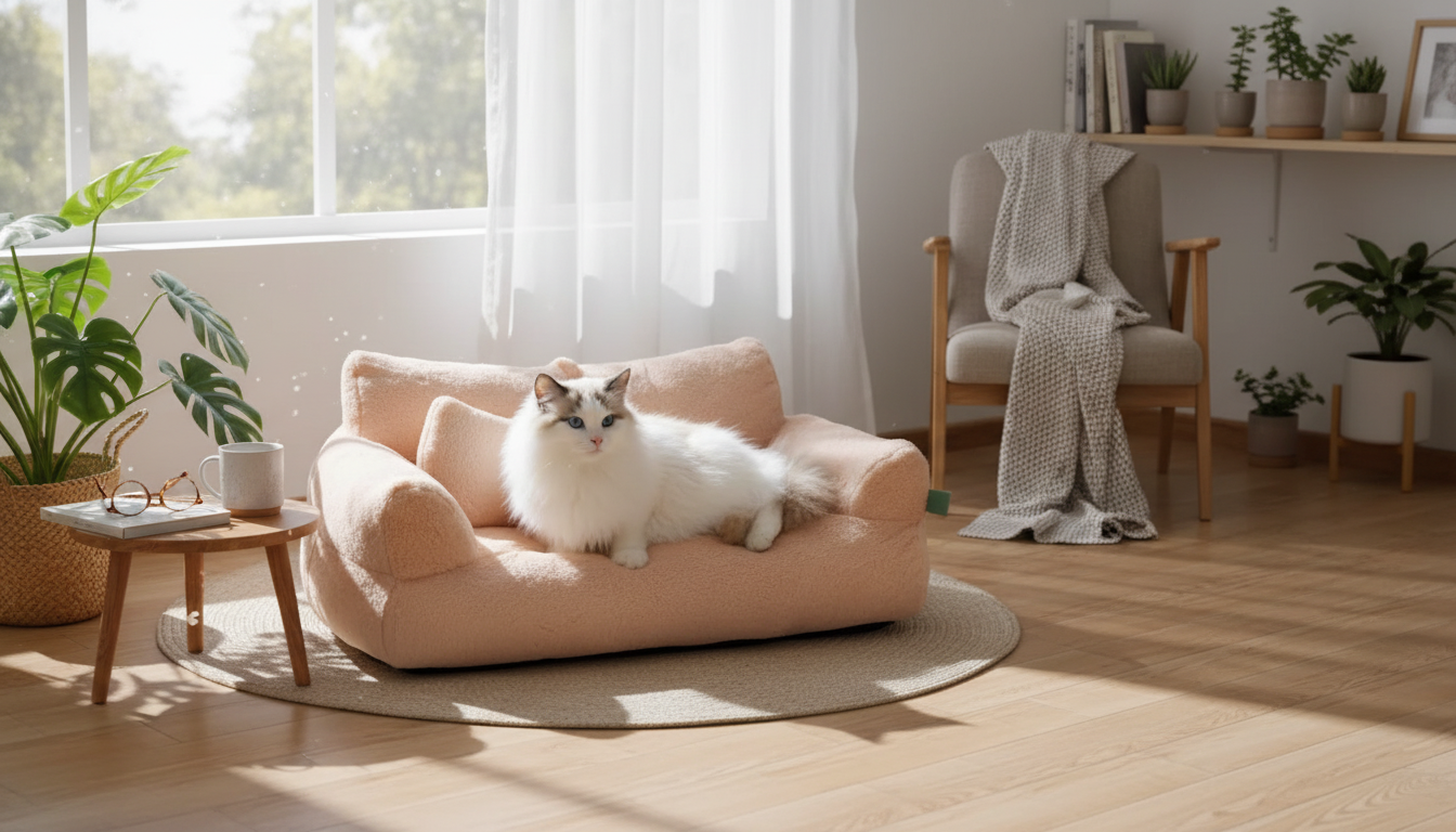 Extra-Large Velvet Cat Sofa Bed: Warm Nest Comfort