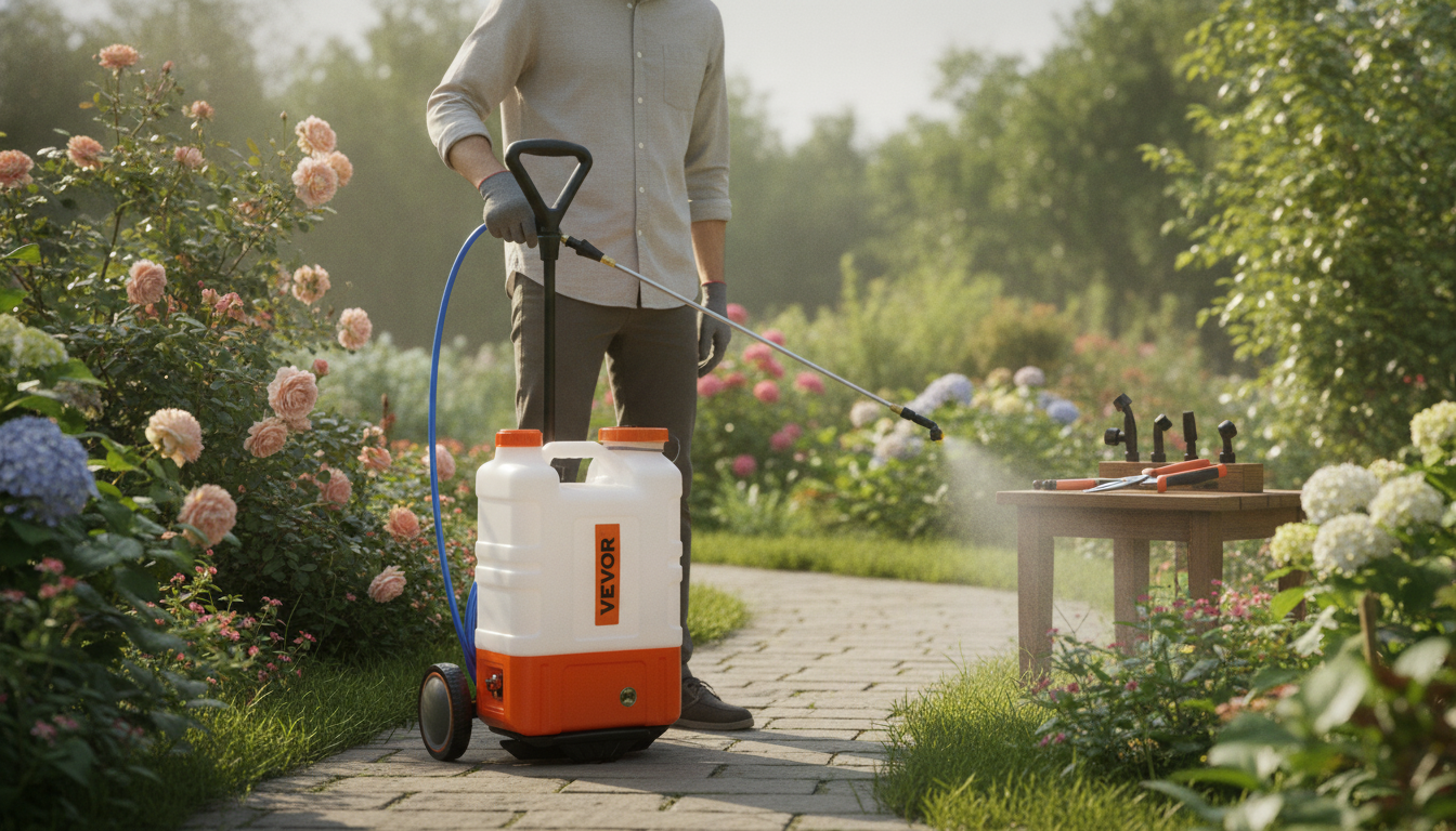 4-Gal Battery Backpack Sprayer Cart: Pressure & Nozzles
