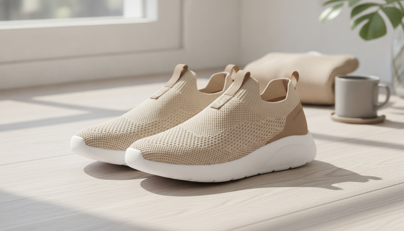 Fila Beige Casual Sneakers: Contrast Detail, Easy Daily Wear