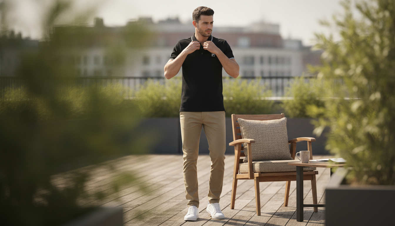 Fila Black Cotton Polo: Contrast Trim, Logo & Fit Guide