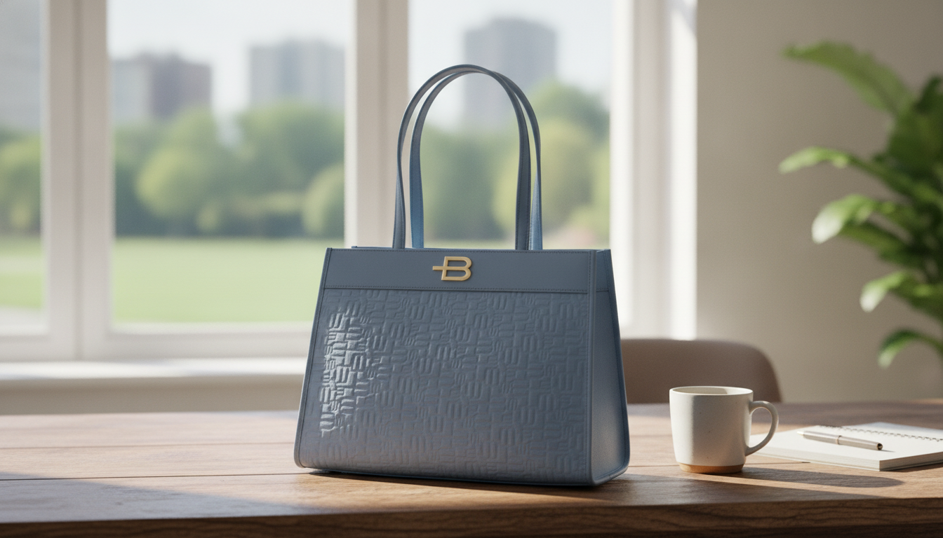 Light Blue Baldinini Trend Leather Bag with Logo