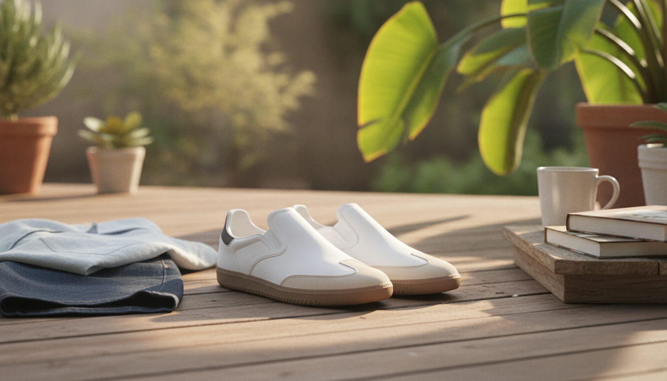 Adidas Men’s White Slip-On Sneakers for Daily Comfort