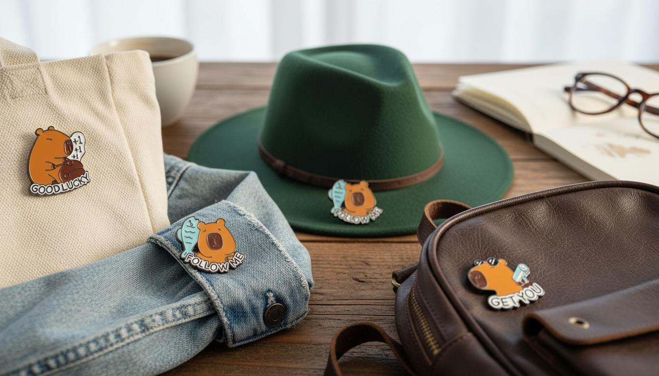 Capybara Enamel Brooch: Cute Pin for Bags, Hats & Jackets
