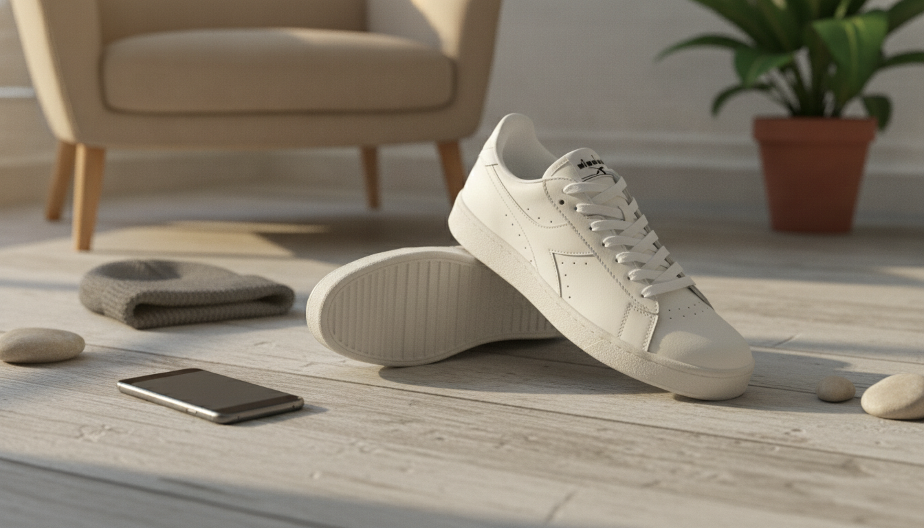 Diadora Men’s White Leather Sneakers