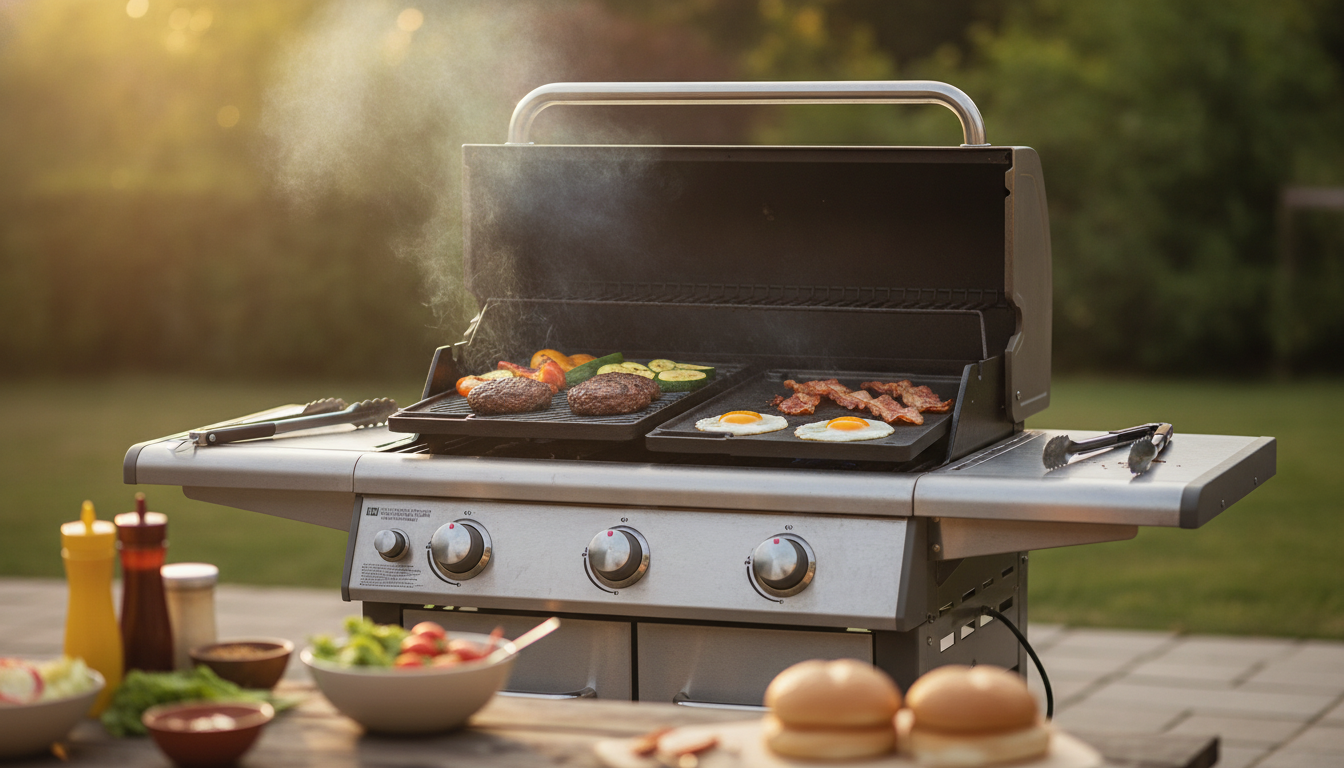 Reversible Pre-Seasoned Cast Iron Griddle for BBQ