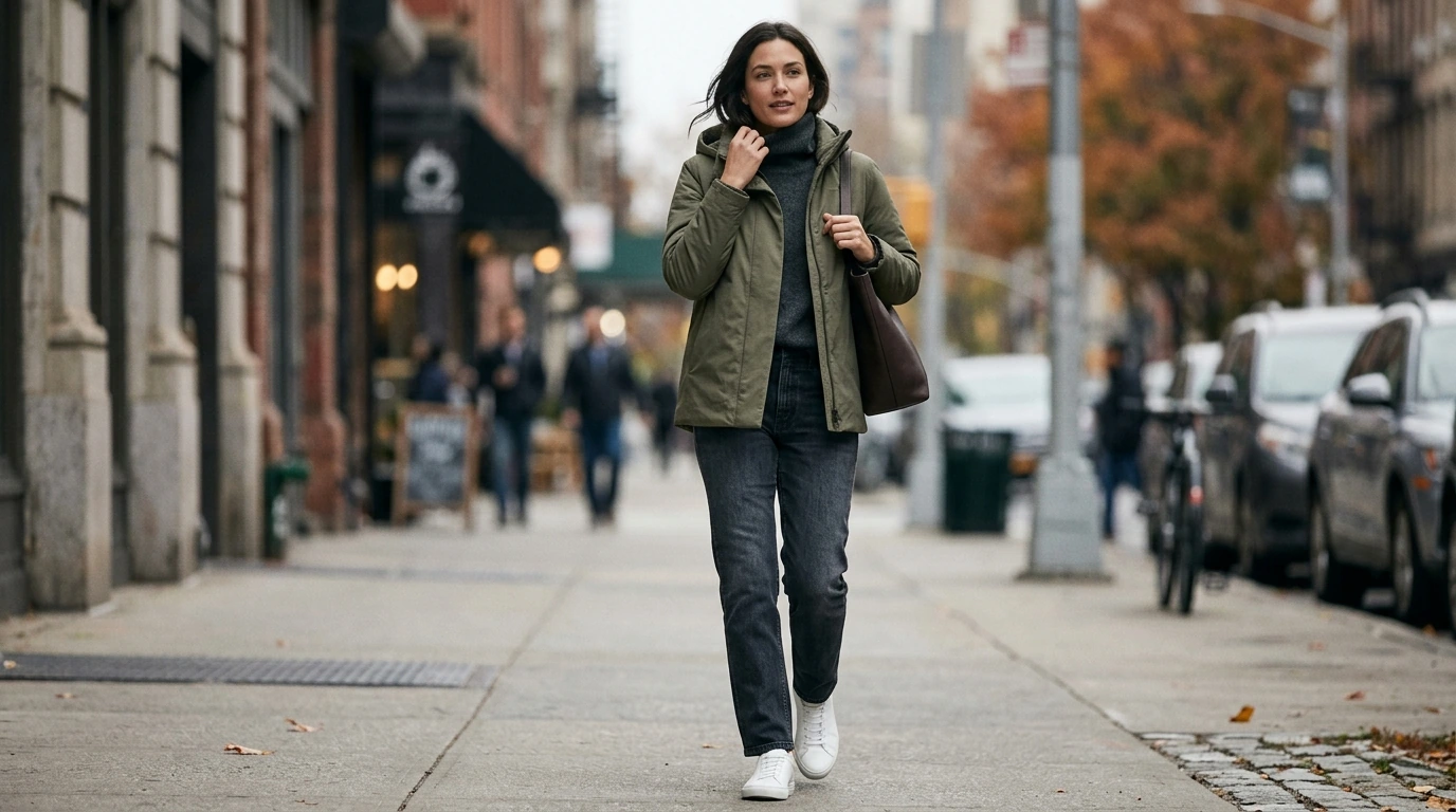 CK Jeans Women’s Turtleneck Hooded Jacket: Fit & Wear