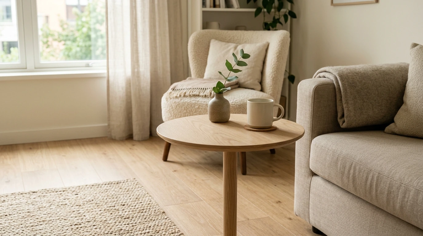 Nordic Round Side Table: Minimal Style for Small Rooms