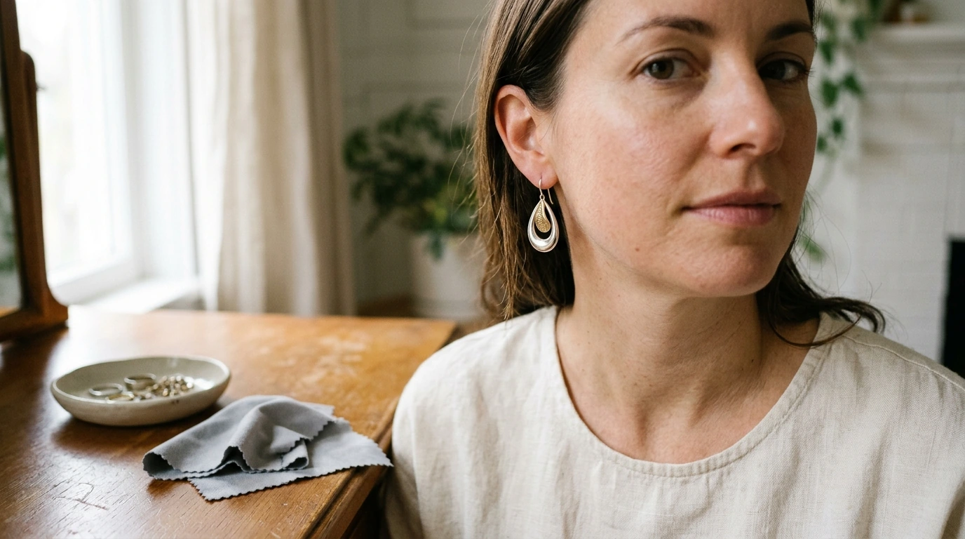 Sterling K Drop Earrings: Two-Tone Shine for Daily Wear