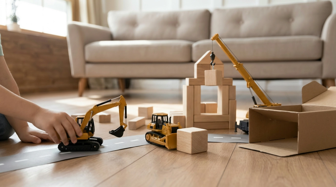 Construction Toy Vehicle Play Ideas for a Busy Jobsite