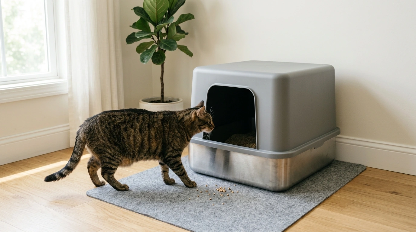 Stainless Steel Enclosed XL Litter Box: Less Odor, Less Mess