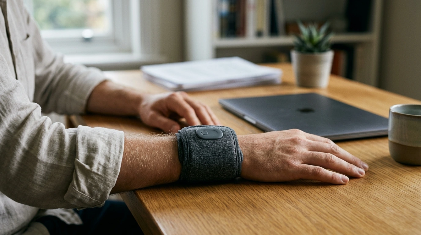 Voice-Control Heated Wrist Massager: Heat + EMS Relief