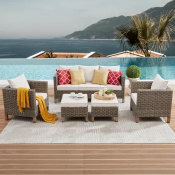 5-Piece All-Weather Wicker Rattan Sofa Set Guide