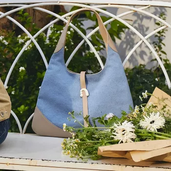 Triangle Denim Shoulder Tote: Style, Shape, Denim Ease