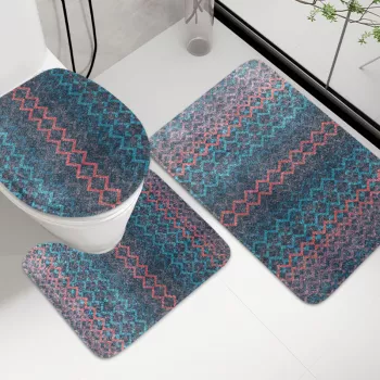Geometric Plush Toilet Seat Cover Set: Cozy, Clean Style