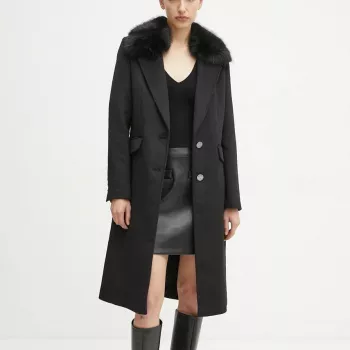 Guess Women’s Black Lapel Collar Coat: Fit, Style, Care